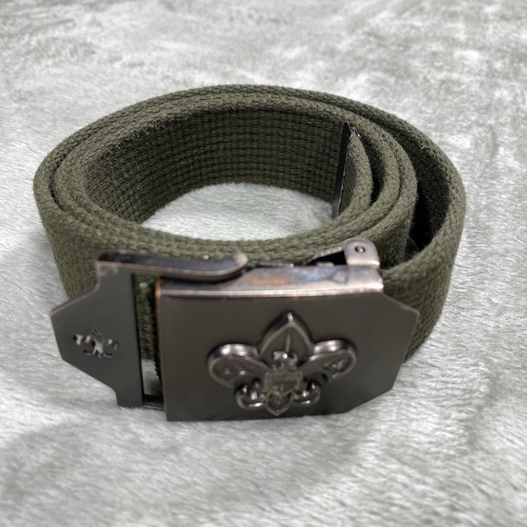 Boy Scouts of America Belt‎ Olive Green Canvas Uniform Adjustable - Picture 1 of 6